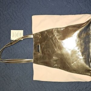 Jimmy Choo Parfums Metallic Gold and Blush Tote NWT
